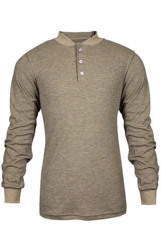 NSA TECGEN Select™ FR Long Sleeve Henley Tan - 13 Cal (C541NTNBSLS)