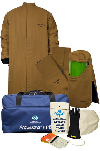 NSA ArcGuard® Arc Flash Kit with Short DuPont™ Kevlar®/ DuPont™ Nomex® Long Coat & Leggings ( KIT4LC65)