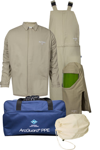 NSA ArcGuard® Economy™ Arc Flash Kit with Short Coat & Bib Overall, No Gloves (KIT4SC40EC)