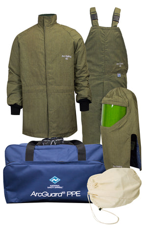 NSA ArcGuard® RevoLite™ Arc Flash Kit with Short Coat & Bib Overall, No Gloves (KIT4SCLT40)