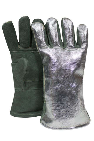 NSA Leather Glove with Aluminized Leather Back - (DJXG1788DBWLSP)