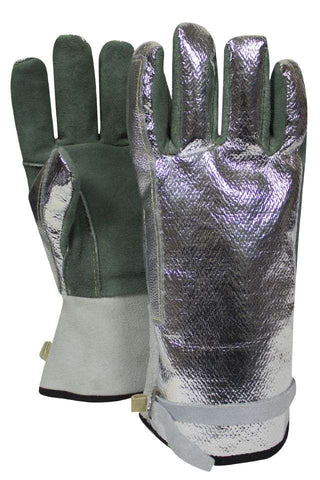 NSA Aluminzed Leather Glove with Adjustable Strap - (DJXG382S)