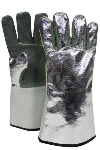 NSA Leather Glove with Aluminized Rayon Back - (DJXG395)