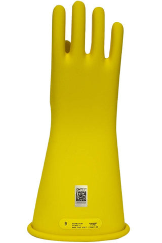 NSA Class 2 Rubber Voltage Gloves, Yellow (GC2B08)