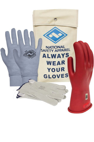NSA Class 0 Rubber Voltage Gloves, Red (DWH110)