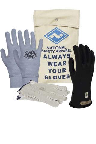 NSA Class 0 Rubber Voltage Gloves, Black (DWH110)
