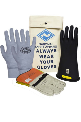 NSA Class 2 ArcGuard® Rubber Voltage Glove Premium Kit - Black (KITGC2)