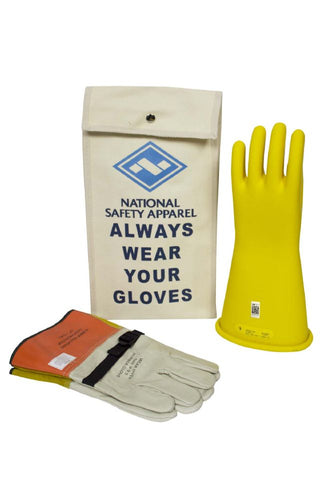 NSA Class 2 Rubber Insulating Voltage Glove Kit - Yellow (KITGC2)