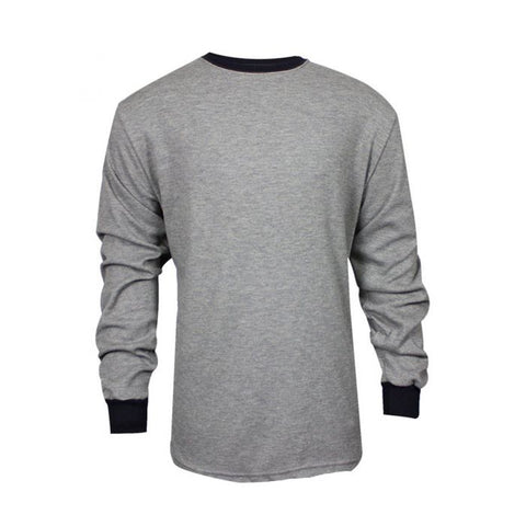 NSA TECGEN Select™ FR Long Sleeve T-Shirt Grey with Navy Blue cuffs and collar - 13 Cal (C541NGELS)